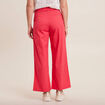 Pantalon flou ceintur&eacute; 7/8&egrave;me rose cerise femme