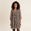 Robe &eacute;vas&eacute;e manches 3/4 blanc femme