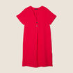 Robe droite manches courtes rouge femme