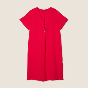 Robe droite manches courtes rouge femme