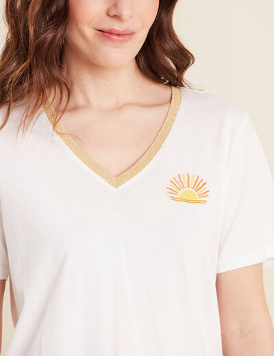 T-shirt manches courtes blanc femme
