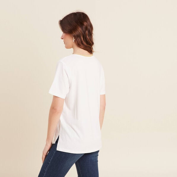 t shirt manches courtes blanc femme T-shirt manches courtes blanc femme