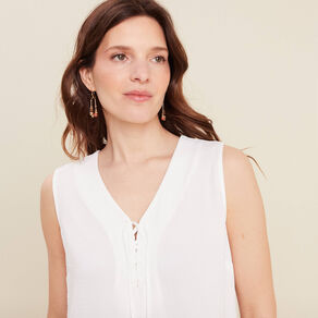 Blouse sans manches blanc femme