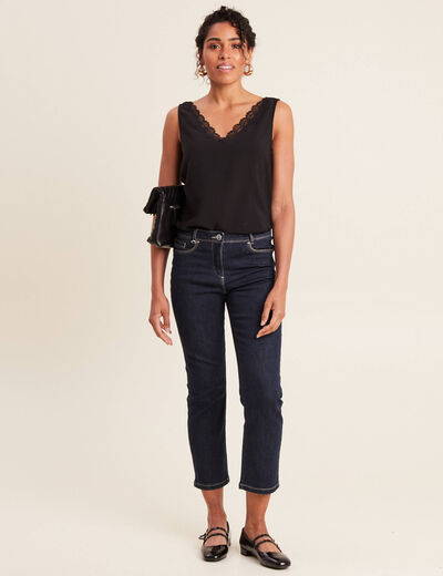 Jean droit 7/8ème denim brut femme