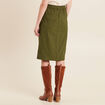 Jupe crayon vert olive femme