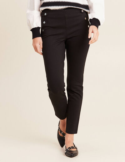 Pantalon tregging taille basculée noir femme
