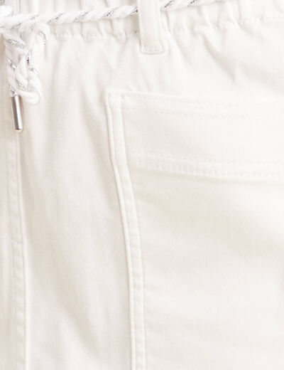 Jupe droite réversible blanc femme