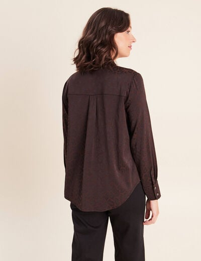 Chemise manches longues marron femme