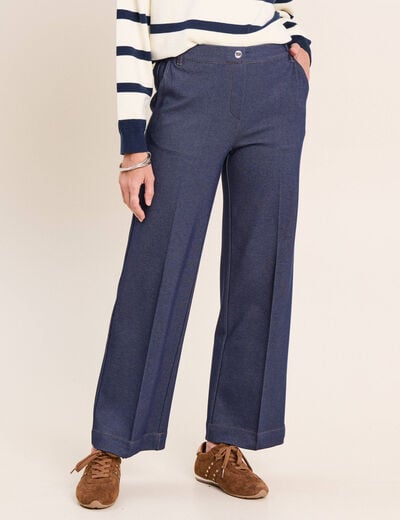 Jean large 7/8&egrave;me denim brut femme