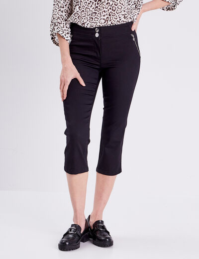 Pantacourt ajusté noir femme