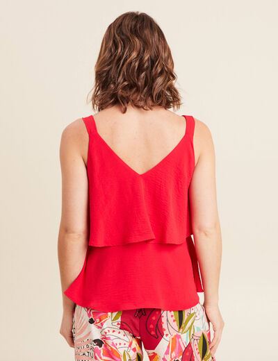 Débardeur ample sans manches rouge femme
