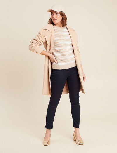 Pull manches longues beige femme