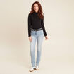 Jean coupe ajust&eacute;e long denim baby bleu femme