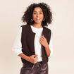 Gilet sans manches marron fonc&eacute; femme