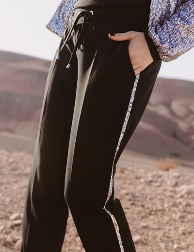 Pantalon taille standard noir femme