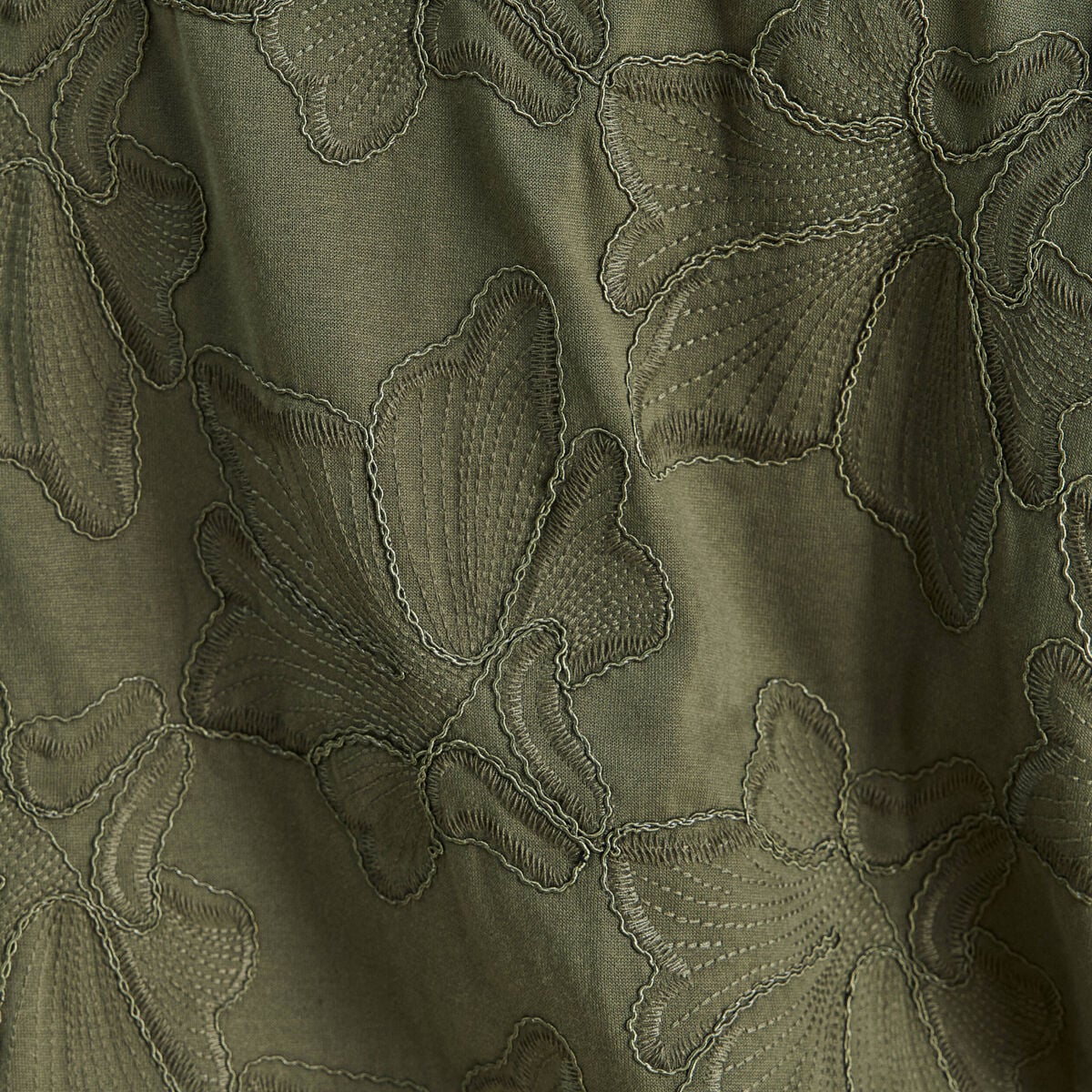 Blouse col rond manches 3/4 bas resserr&eacute; vert kaki femme