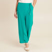 Pantalon coupe large avec pan vert &eacute;meraude femme