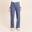 Jean coupe droite jacquard denim stone femme