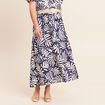 Jupe longue &eacute;vas&eacute;e fendue bleu femme