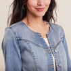 Veste boutonnée denim double stone femme