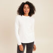 T-shirt manches longues col montant blanc femme
