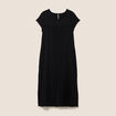 Robe longue &eacute;vas&eacute;e manches courtes noir femme