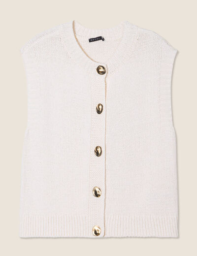 Gilet sans manches ecru femme
