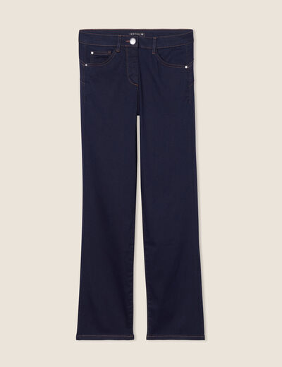 Jean droit taille haute 7/8ème denim brut femme