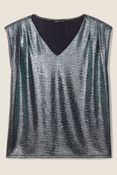 T-shirt sans manches vert pastel femme