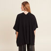 Poncho mi-long avec strass noir femme