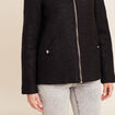 Manteau doubl&eacute; avec capuche noir femme