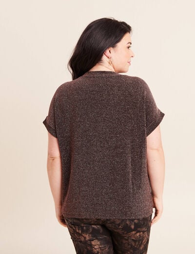 T-shirt manches courtes couleur cuivre femme