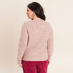 Pull col rond beige femme