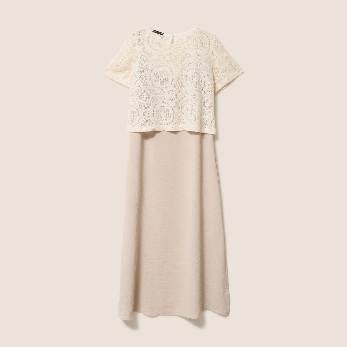 Robe 2 en 1 col rond gris clair femme