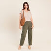 Pantalon boyfriend vert kaki femme