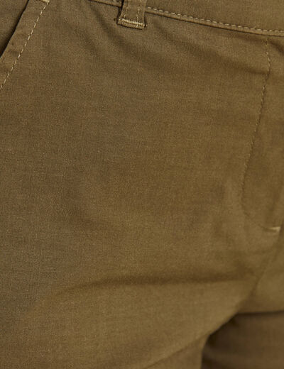 Pantalon large 7/8ème vert olive femme