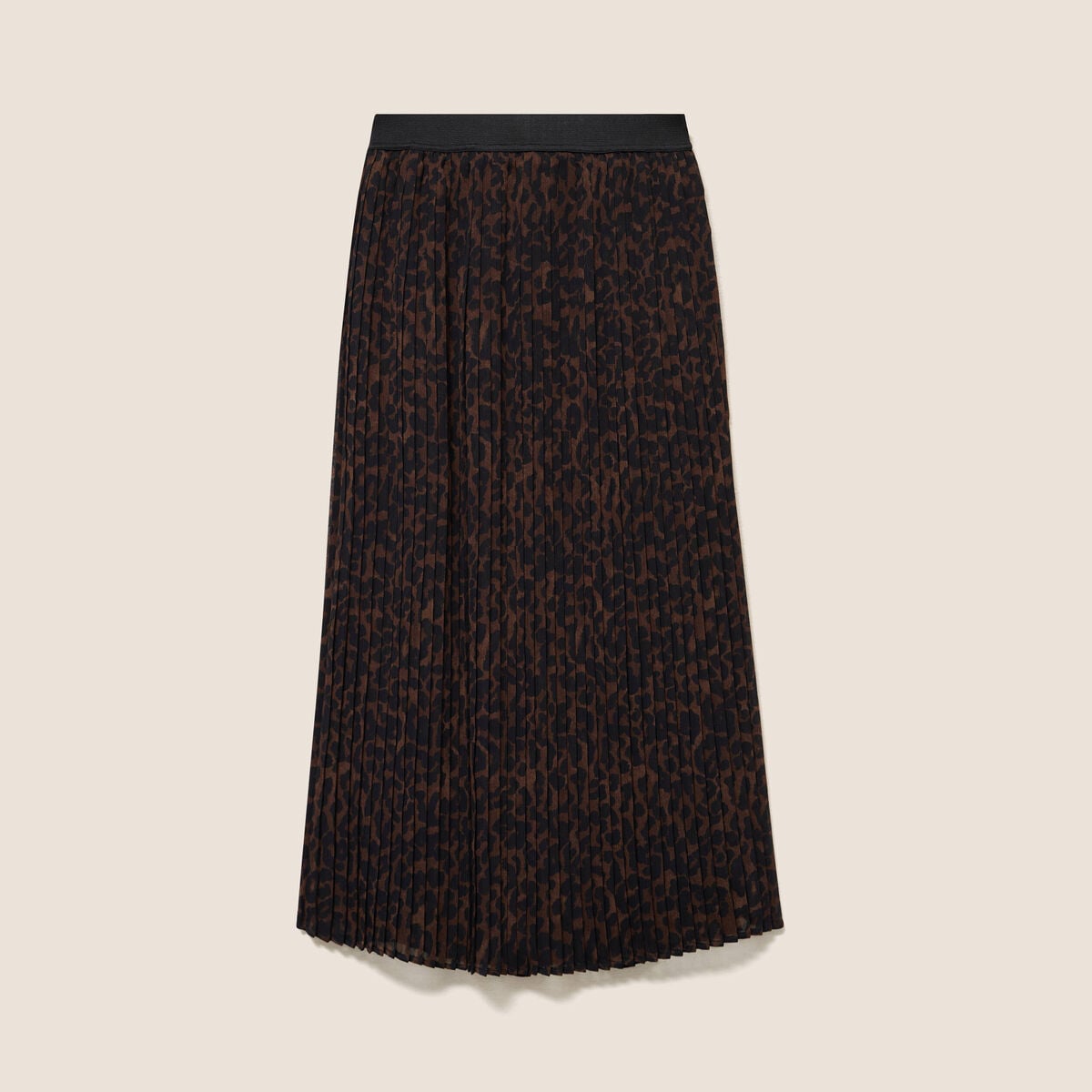 Jupe doubl&eacute;e marron femme