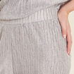 Pantalon flou métallisé gris argent femme