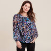 Blouse manches longues bleu femme