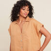 Chemise sans manches beige femme