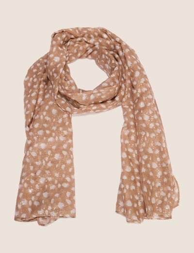 Foulard en voile transparent marron femme