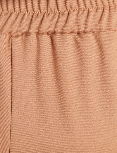 Pantalon droit taille haute camel femme