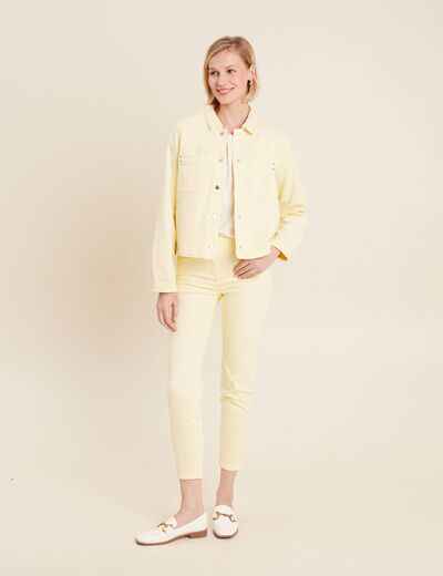Pantalon ajusté 7/8ème jaune clair femme