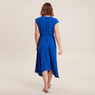 Robe évasée taille smockée bleu electrique femme