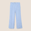 Pantalon large taille haute bleu femme