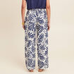 Pantalon flou taille haute blanc femme