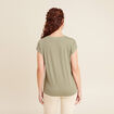T-shirt manches courtes vert kaki femme