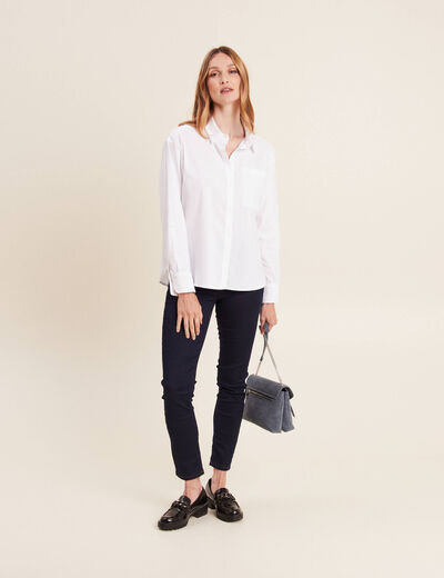Chemise manches longues ecru femme