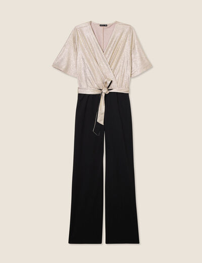 Combinaison pantalon droite couleur or femme