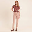 T-shirt manches courtes marron femme